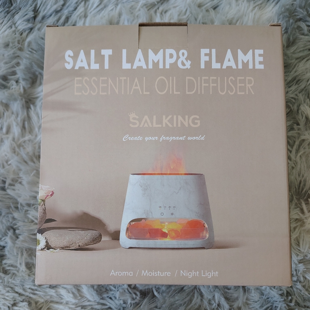 *Like New*SALKING 2-in-1 Himalayan Salt Lamp Essential Oil Diffuser & Humidifier
